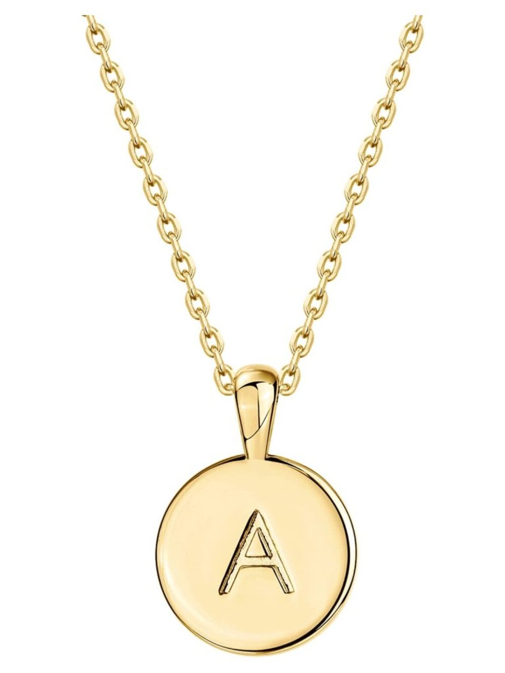 14K Gold Plated Initial Pendant Necklace Alphabet Letter